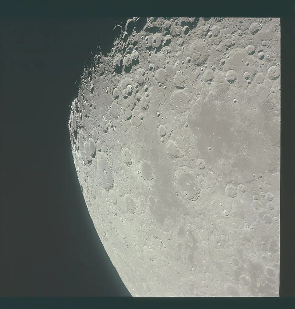Edwin Hubble - Apollo 15 Hasselblad image from film magazine 96/Q - Lunar orbit, LM rendezvous