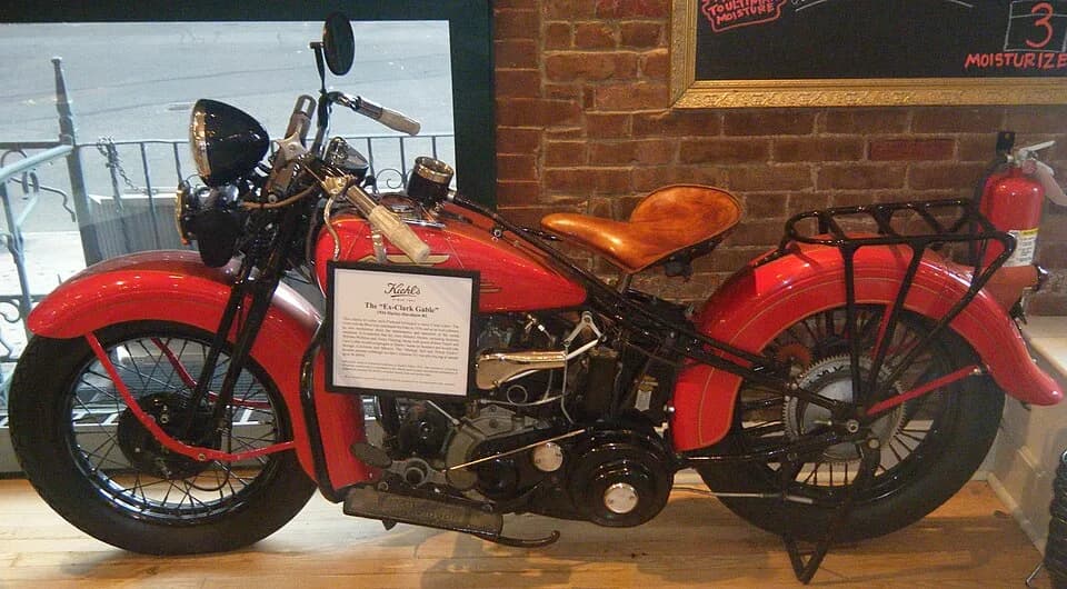Clark Gable - The "Ex-Clark Gable" 1934 Harley Davidson RL. Part of Kiehl's collection of vintage motorcycles found in original East Village store. The motorcycle was actually previously owned by Clar