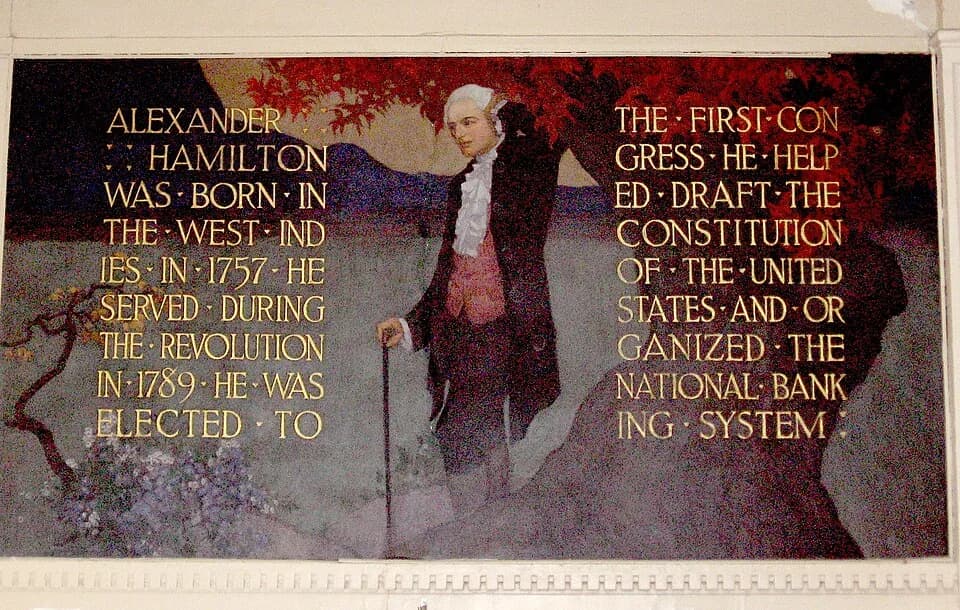 Alexander Hamilton - One of the many murals within the main entranceway of the Hamilton Park fieldhouse.
