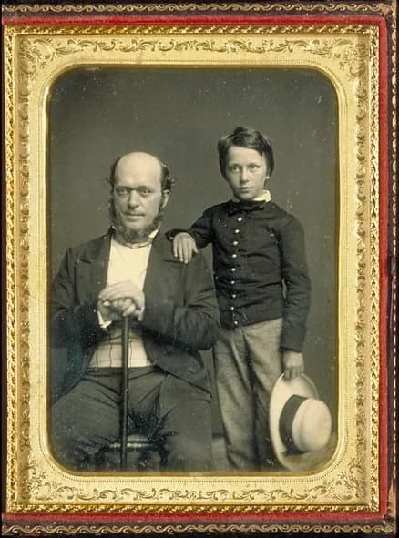 Henry James - 1854 portrait of Henry James Sr. & Henry James Jr. Reproduced in Melissa Banta, A Curious and Ingenious Art: Reflections on Daguerreotypes at Harvard (Univ. of Iowa Press, 2000). Ori