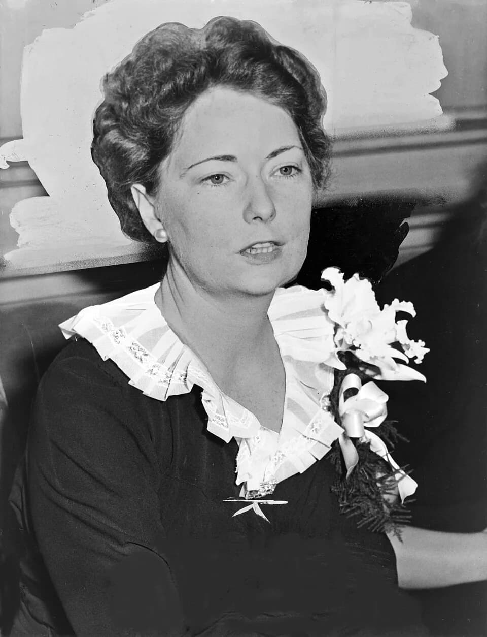 Margaret Mitchell - Margaret Mitchell all set to launch cruiser after long training as Red Cross launchee / World Telegram &amp; Sun photo by Al Aumuller.

This photograph has markings and manipulatio