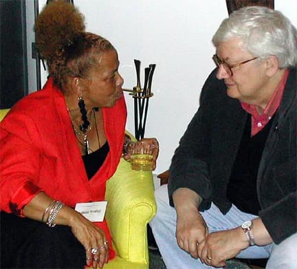 Roger Ebert - Lillian Boutté and Roger Ebert at the Conference on World Affairs 2002.