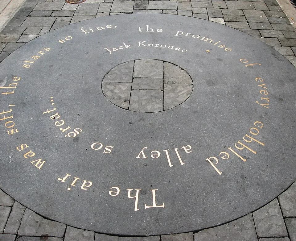Jack Kerouac - On the Road excerpt in the center of San Francisco Chinatown's Jack Kerouac Alley.