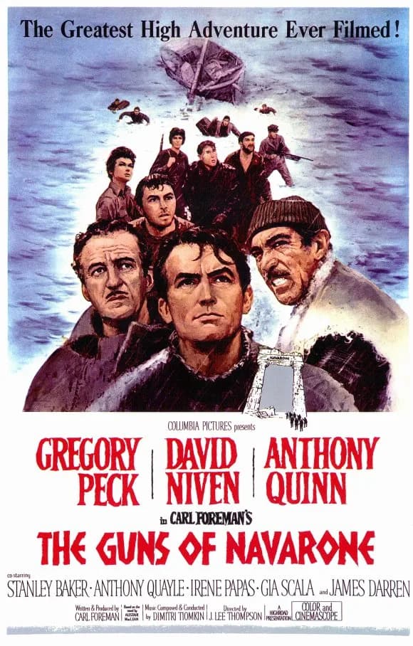 Gregory Peck - Theatrical poster for the film The Guns of Navarone (1961)