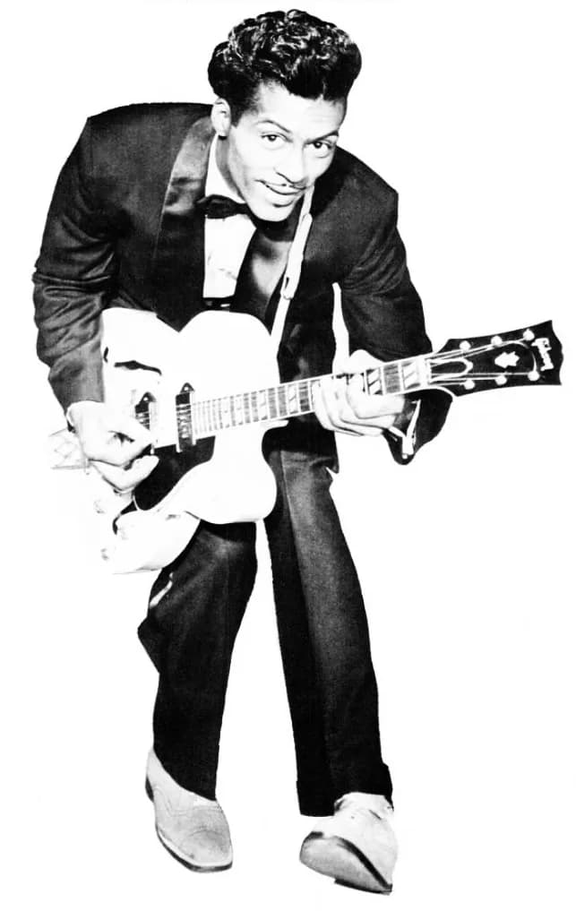 Chuck Berry - Trade ad for Chuck Berry's single "Johnny B. Goode".To better adapt it to his respective Wikipedia article, the ad was cropped and cleaned in a graphics editing program. The original can