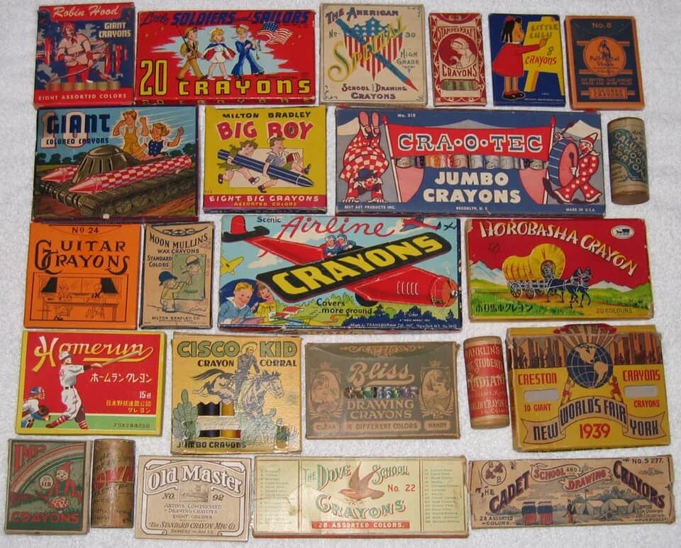 O. Henry - A potporri of older crayon boxes from the collection of Ed Welter