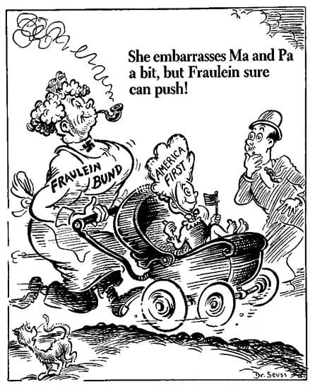 Lillian Gish - 1941 America First cartoon
