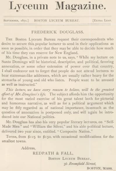 Frederick Douglass - Lyceum Magazine (Boston, Massachusetts)