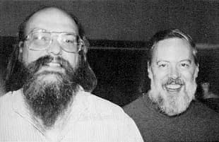Dennis M. Ritchie - Photo of Unix creators Ken Thompson (left) and Dennis Ritchie (right) from the latest edition of the Jargon File
