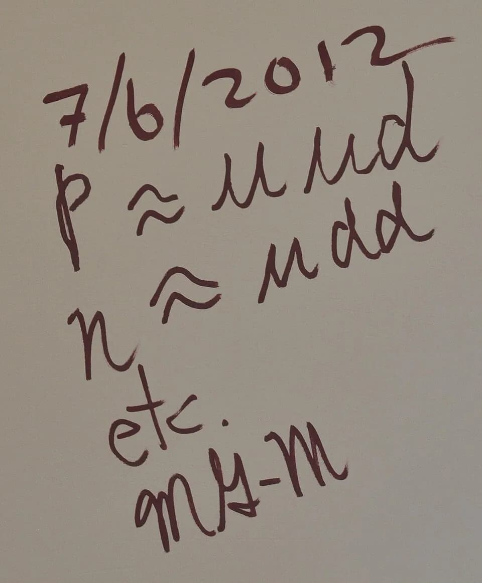 Murray Gell-Mann - Murray Gell-Mann visiting ICRANet site in Nice, France, 07/06/2012
Signature on the wall of center