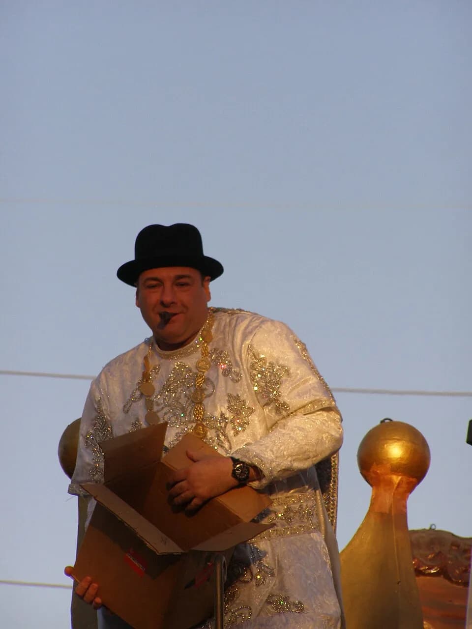 James Gandolfini - Actor James Gandolfini on New Orleans Mardi Gras float to reign as Bacchus XXXIX.