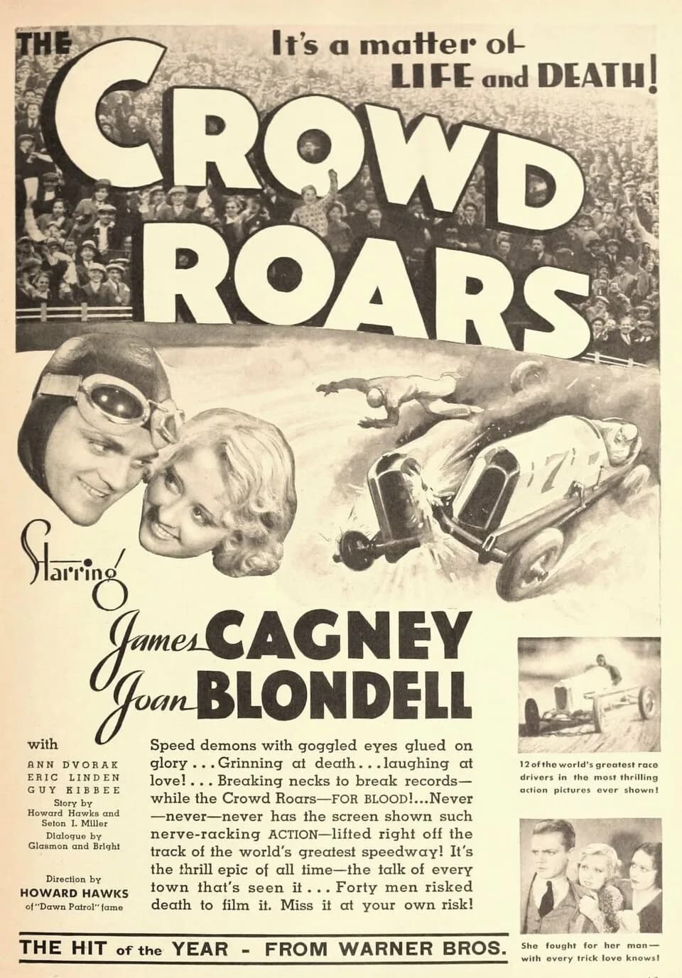 James Cagney - James Cagney and Joan Blondell in Crowd Roars, 1932