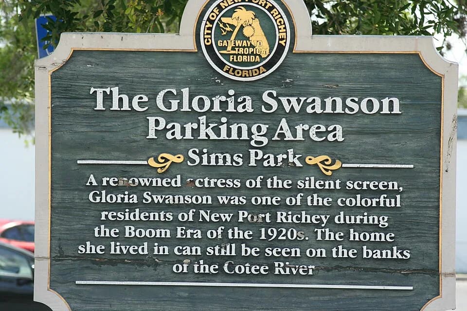 Gloria Swanson - Gloria Swanson parking lot sign. New Port Richey. April 2012