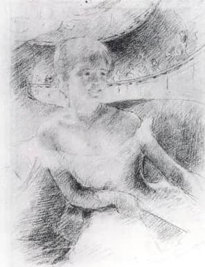 Mary Cassatt - Mary Cassatt - Drawing of Woman with Pearl Necklace in a Loge - La Vie Moderne 9 August 1879.jpg