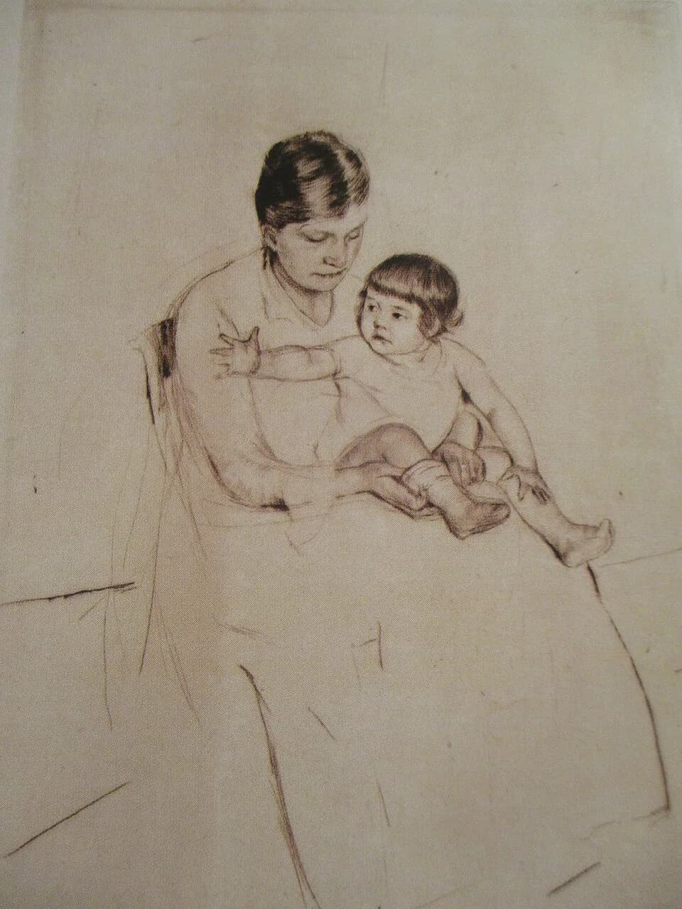 Mary Cassatt - Dessin de Mary Cassatt (1844-1926).