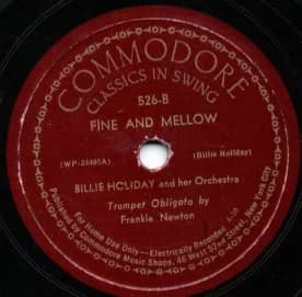 Billie Holiday - Label of a Commodore Records 78 record by Billie Holiday.