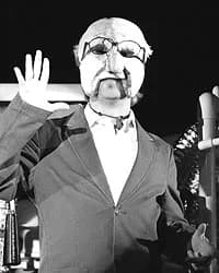 Buckminster Fuller - Actor Arryck Adams portrays philosoper Buckminster Fuller in Elite Theatre Company's 2006 production of Godspell.