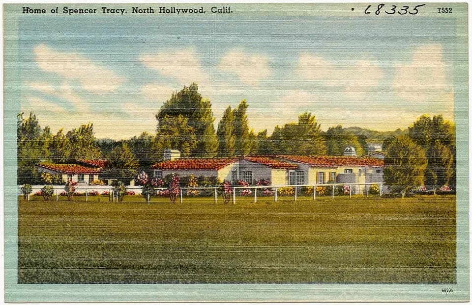 Spencer Tracy - Title: Home of Spencer Tracy, North Hollywood, Calif.
Subjects: Houses
Places: California > Los Angeles (county) > Los Angeles > North Hollywood
Notes: Title from item.
Extent