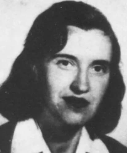 Rosalyn Sussman Yalow - A young white woman with shoulder-length dark hair, wearing a white-colored dress or shirt