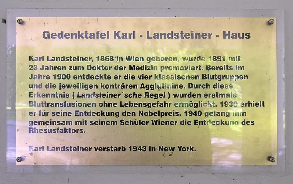 Karl Landsteiner - Memorial plaque, Karl Landsteiner, Hindenburgdamm 30, Berlin-Lichterfelde, Germany