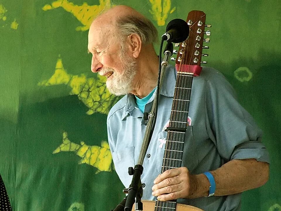 Pete Seeger - Pete Seeger at age 88 photographed on 6-16-07 at the Clearwater Festival 2007 by Anthony Pepitone