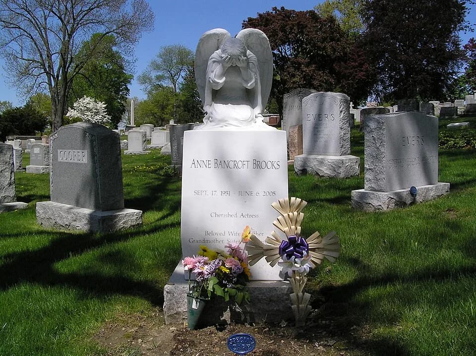 Anne Bancroft - The marble grave of Anne Bancroft Brooks in Kensico Cemetery