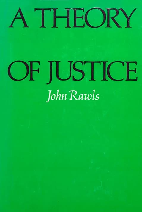 John Rawls - Dust jacket cover of the first hardcover edition of A Theory of Justice (1971), by American political philosopher John Rawls.