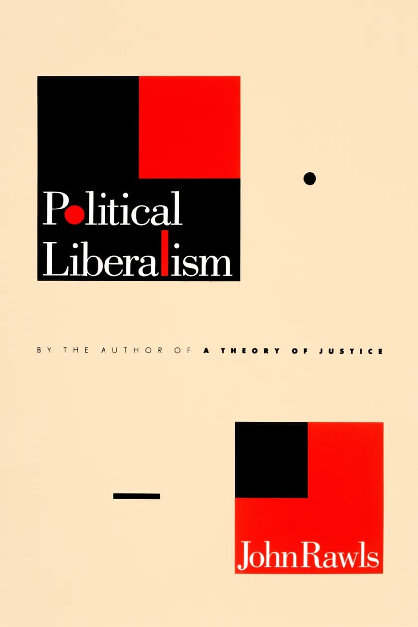 John Rawls - Dust jacket cover design of the first edition of Political Liberalism (1993) by American philosopher John Rawls.