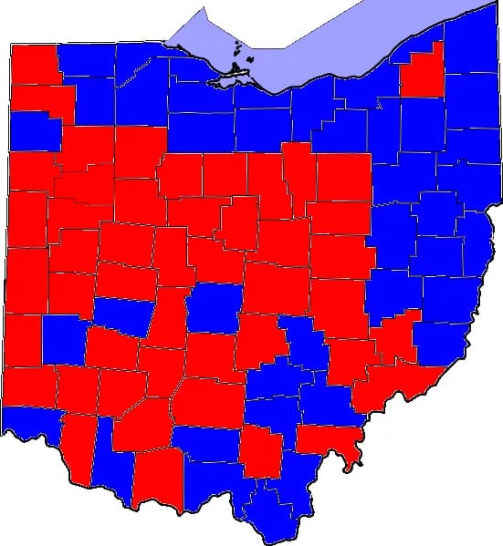 John Glenn - 1992 Ohio Senate election results by county.