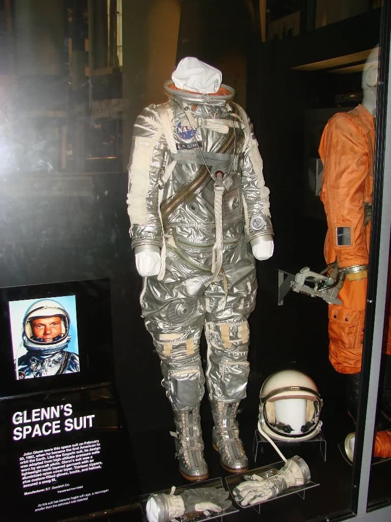 John Glenn - John Glenn's Space Suit worn during his Friendship 7 orbital flight, on display at the Smithsonian National Air and Space Museum.