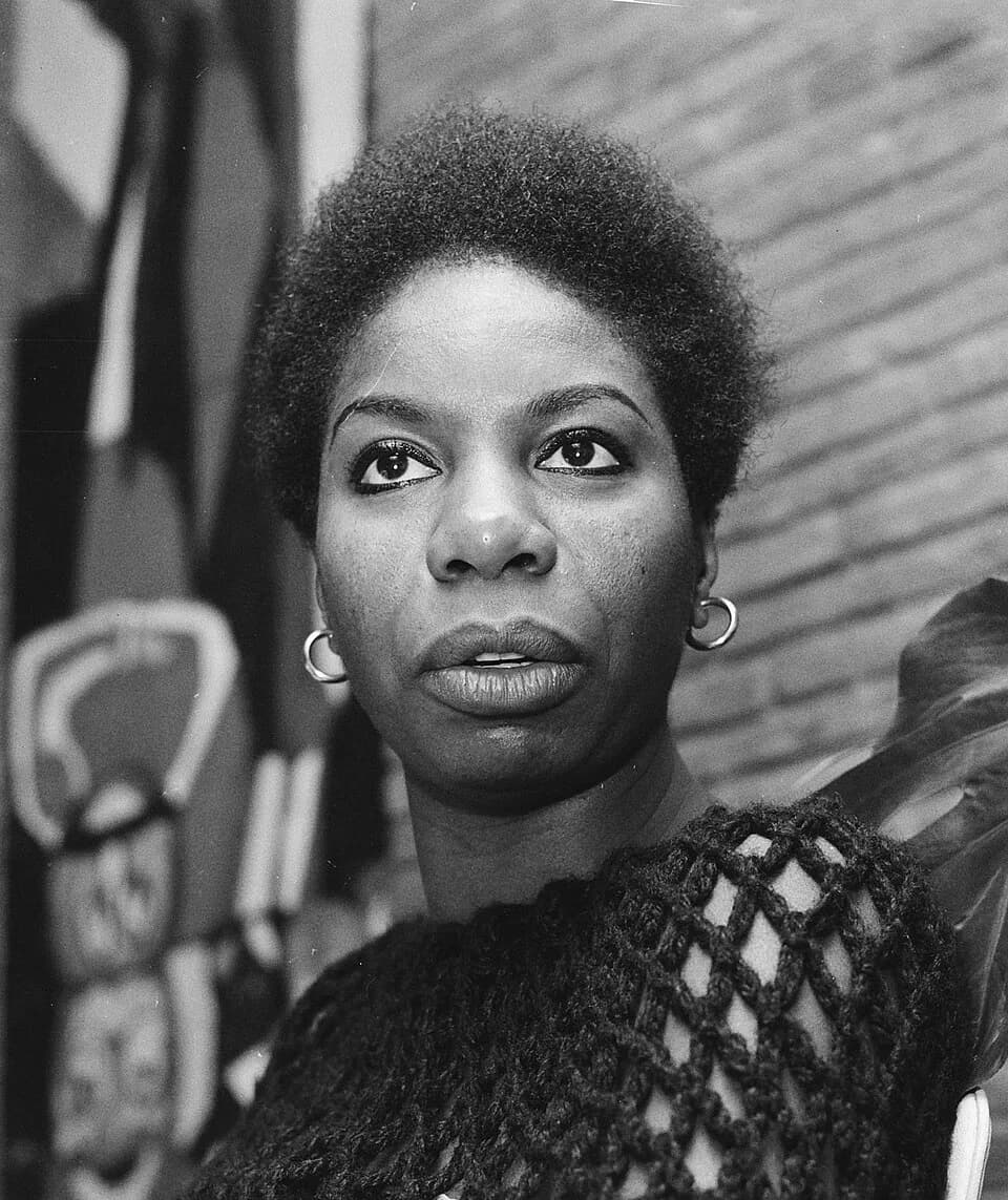 Nina Simone - Portret van de Amerikaanse zangeres Nina Simone die met kerst op televisie zal verschijnen