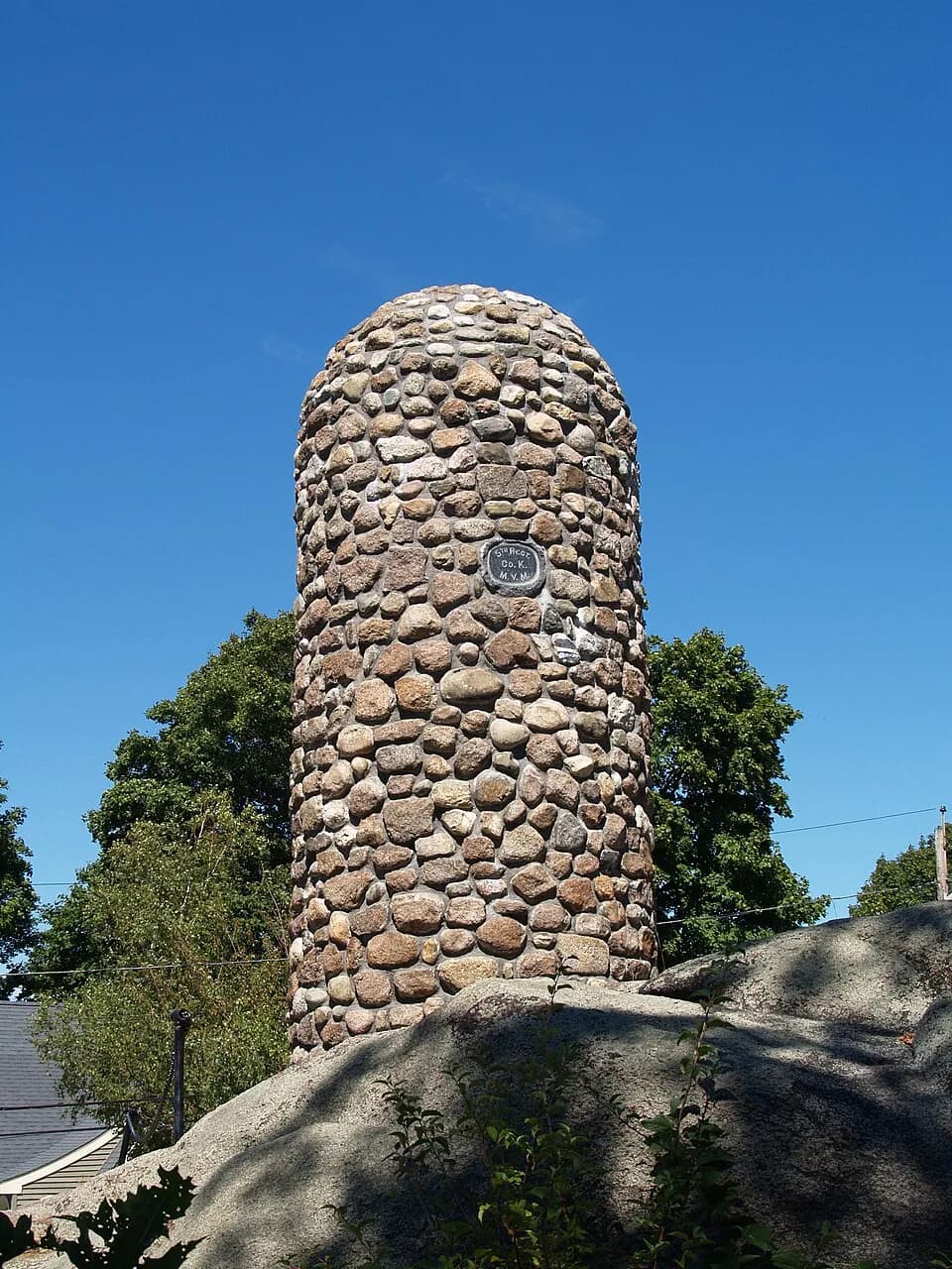 Abigail Adams - View of the Abigail Adams Cairn, as seen from the south side, near the corner of Viden St and Franklin St in Quincy, Ma. As can be seen by the trees in the background, the view north t