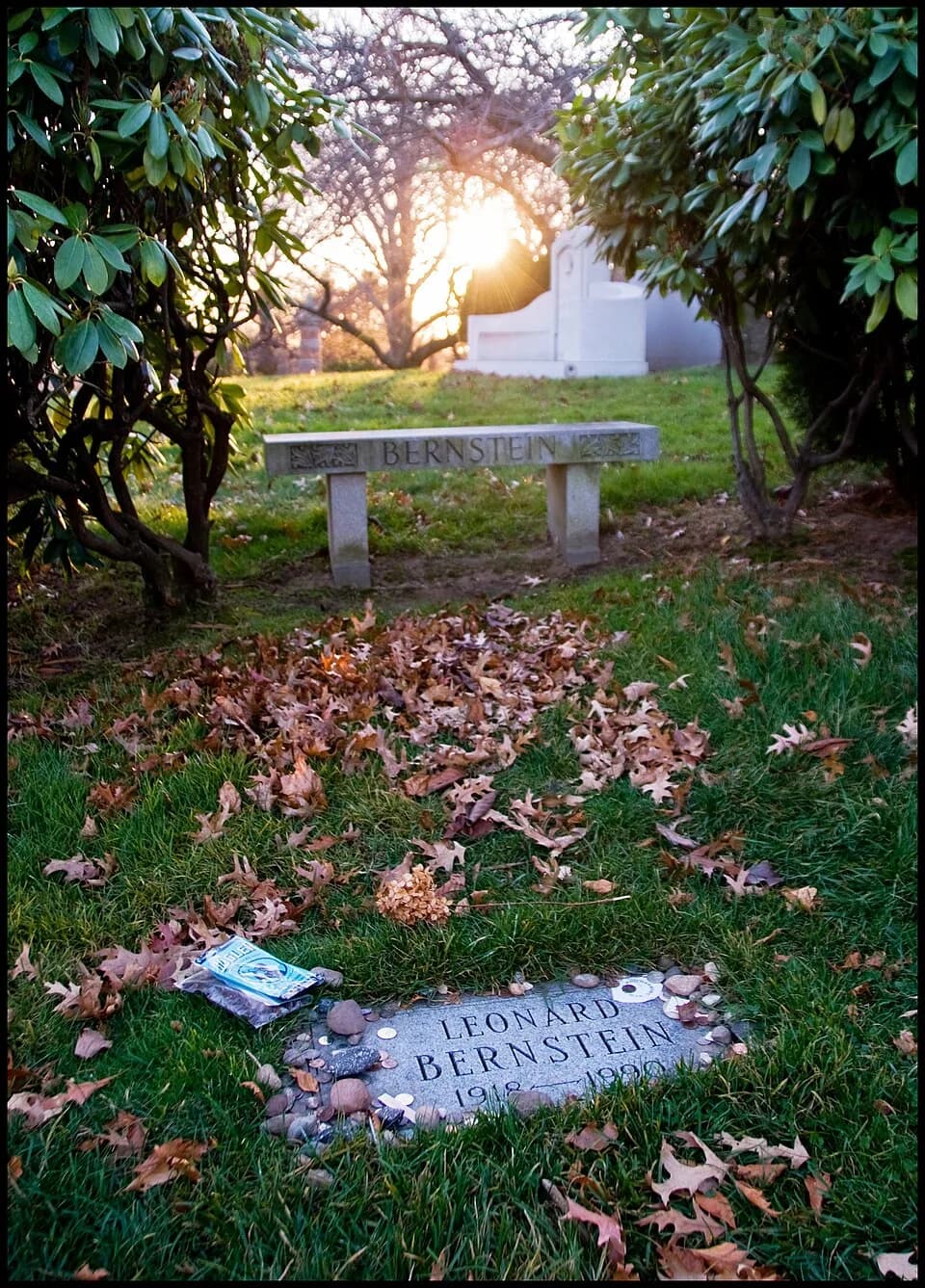 Leonard Bernstein - Grave of Leonard Bernstein, an American conductor, composer in Green-Wood Cemetery, Brooklyn, New York.