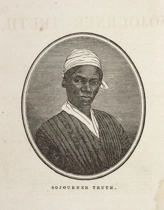 Sojourner Truth - Portrait of Sojourner Truth.

From: Olive Gilbert. Narrative of Sojourner Truth: A Northern slave, Emancipated from Bodily Servitude by the State of New York, in 1828. Boston: Printe