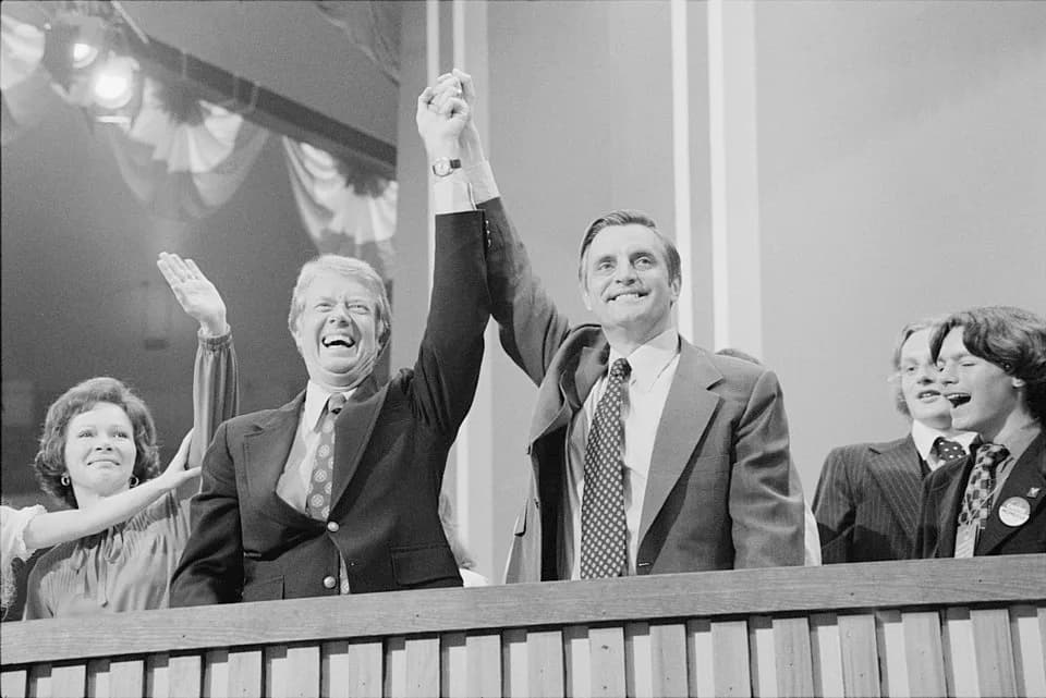 Walter Mondale - Jimmy Carter and Walter Mondale at the Democratic National Convention, New York City