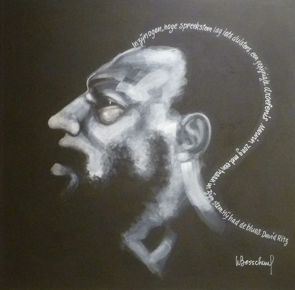 Marvin Gaye - "Marvin Gaye - Sexual healing" (2014) acryl op paneel (100 x 100 cm) door de Belgische kunstschilder Willy Bosschem