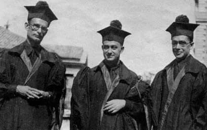 Emilio G. Segrè - The Italian scientists Franco Rasetti, Enrico Fermi and Emilio Segrè in academic dress