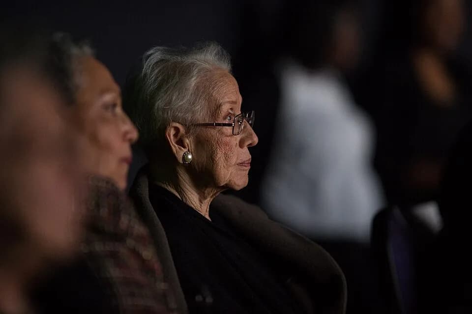 Katherine Johnson - NASA "human computer" Katherine Johnson watches the premiere of "Hidden Figures" after a reception where she was honored along with other members of the segregated West Area Comput