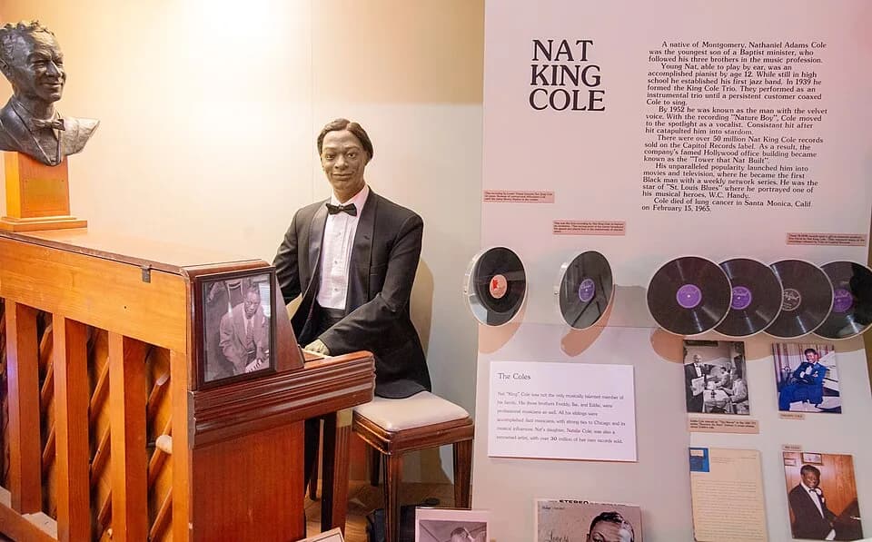 Nat King Cole - Nat King Cole display, Alabama Music Hall of Fame in Tuscumbia, AL, 2025