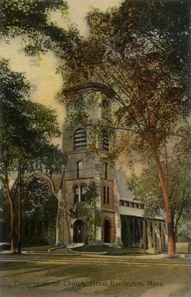 W. E. B. Du Bois - Congregational Church, Great Barrington, MA; from a c. 1910 postcard. It was built in 1882.
