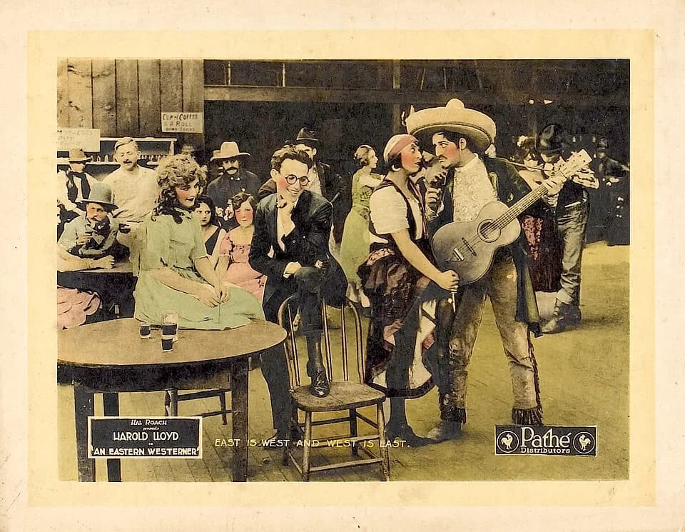 Harold Lloyd - An Eastern Westerner is a 1920 short comedy film featuring Harold Lloyd. This is a lobby card for the film.
