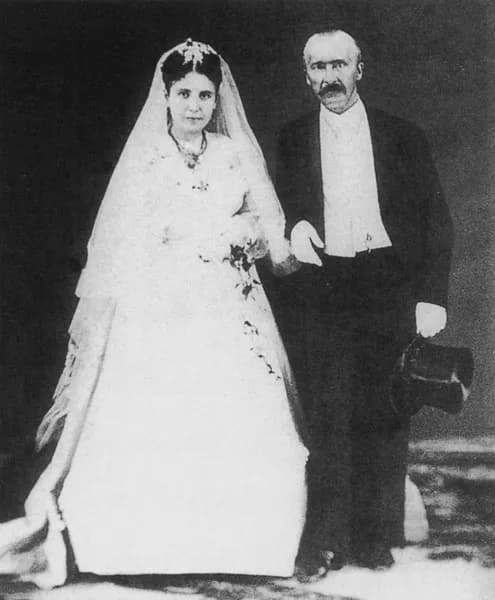 Heinrich Schliemann - Sophia e Heinrich Schliemann, matrimonio ad Atene, 1869