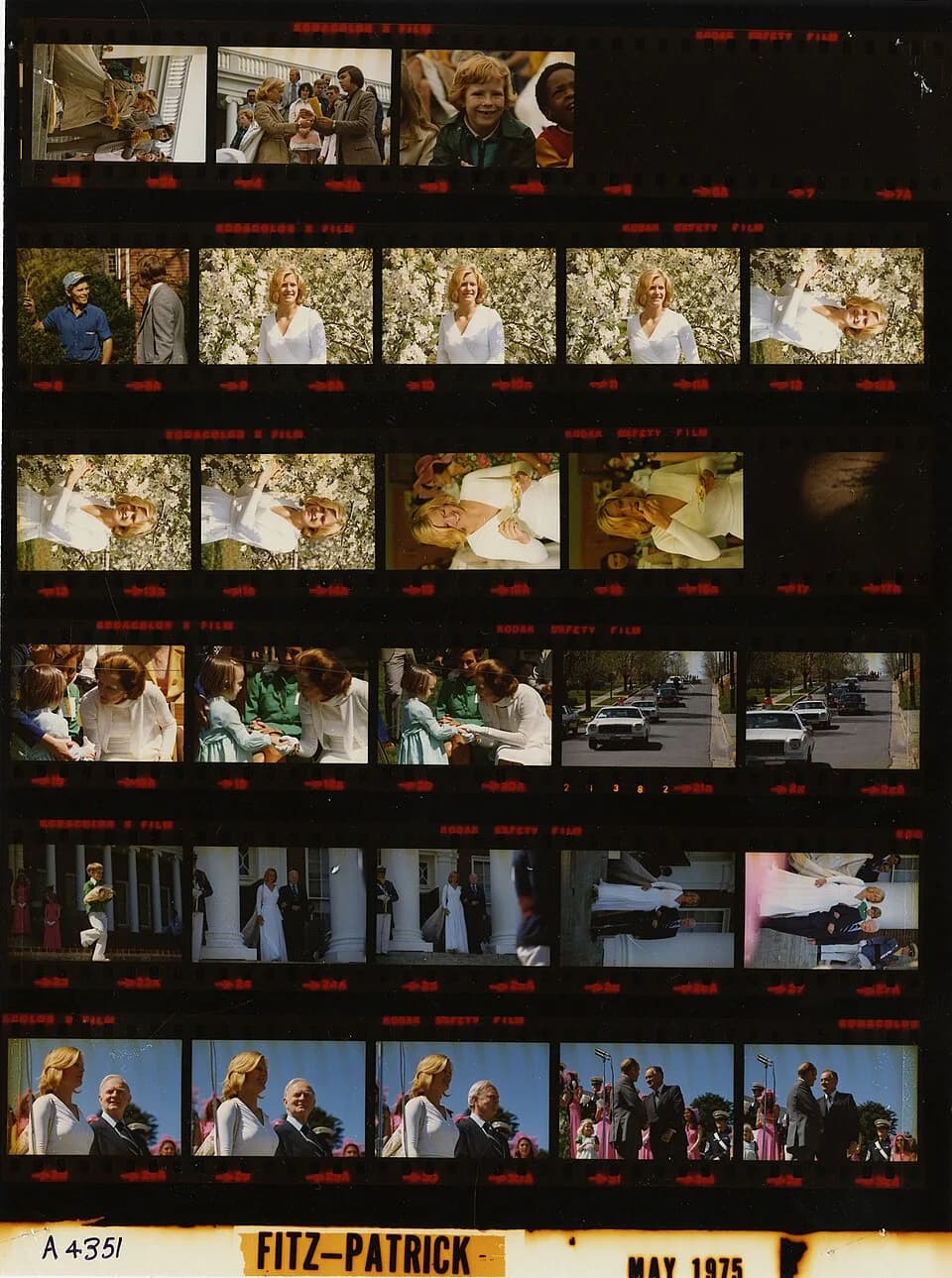 Betty Ford - The photo contact sheet, identified as A4351 by the White House Photographic Office (WHPO), is housed at the Gerald R. Ford Presidential Library, a branch of the National Archives and Rec