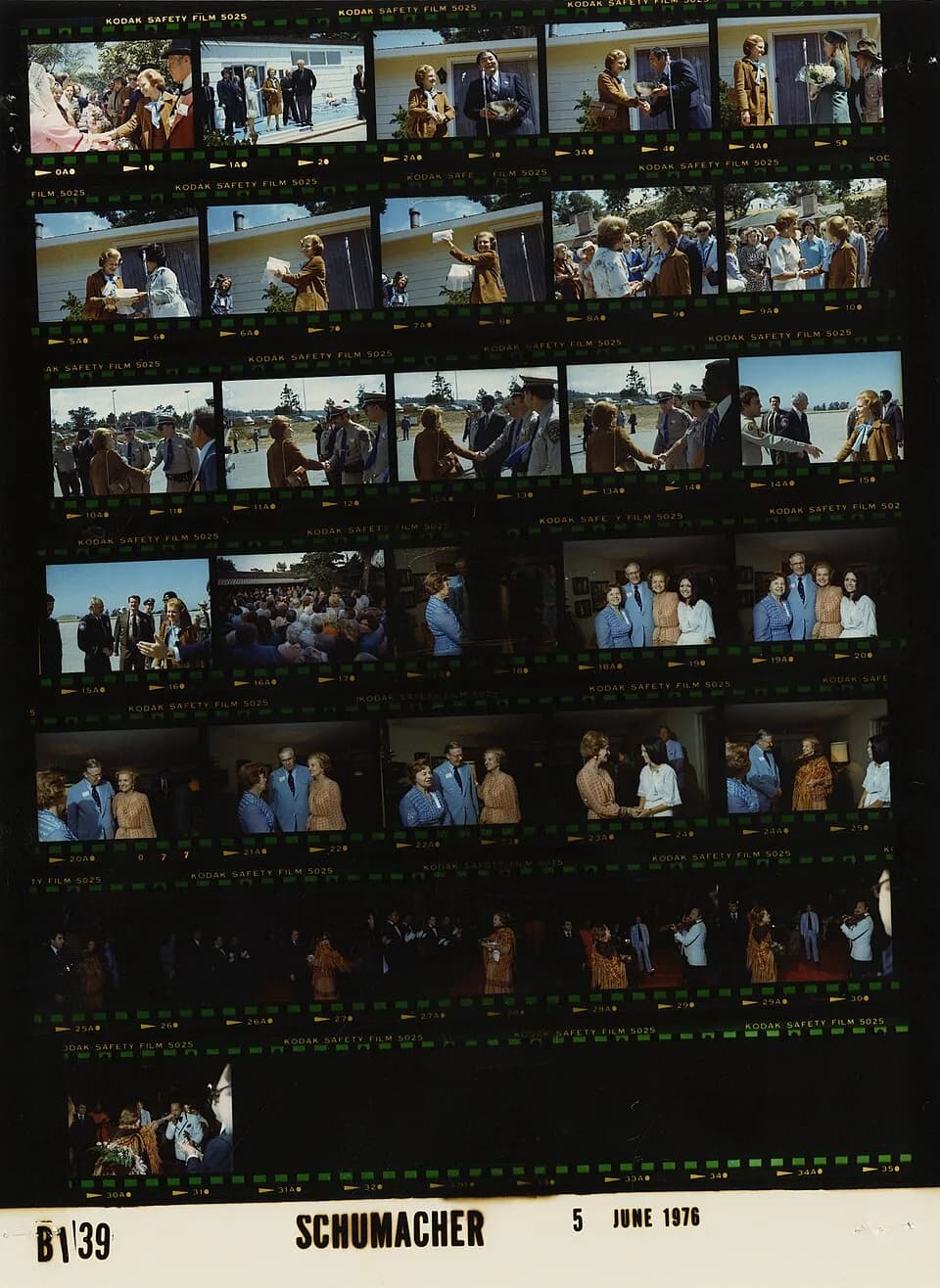 Betty Ford - The photo contact sheet, identified as B0139 by the White House Photographic Office (WHPO), is housed at the Gerald R. Ford Presidential Library, a branch of the National Archives and Rec