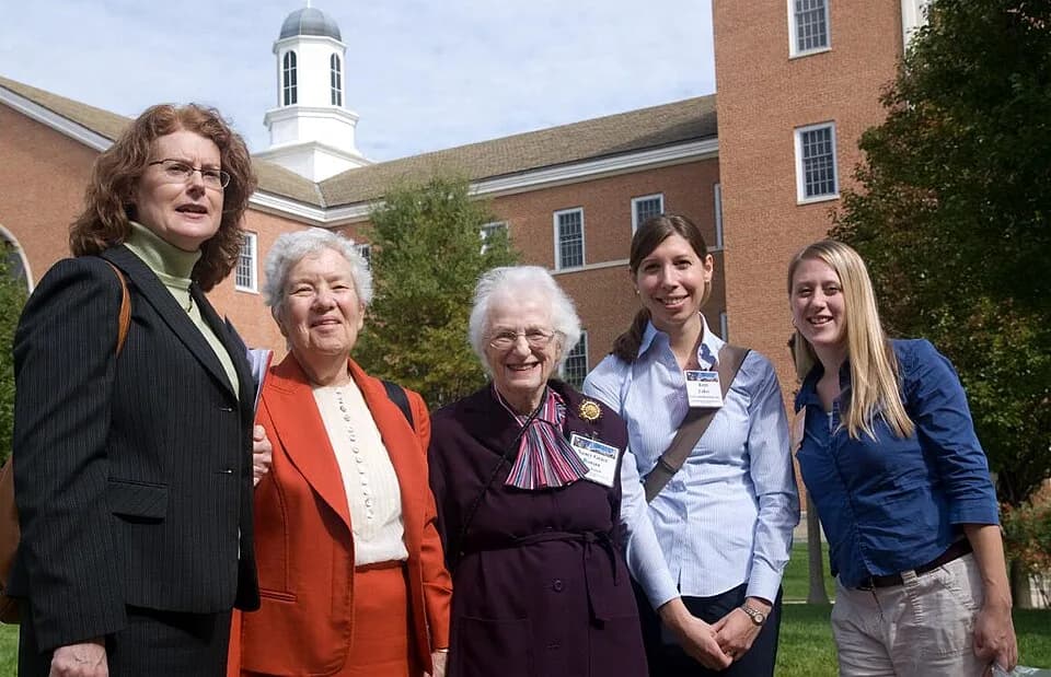 Vera Rubin - From L to R: Anne Kinney, NASA Goddard Space Flight Center, Greenbelt, Md.; Vera Rubin, Dept. of Terrestrial Magnetism, Carnegie Institute of Washington; Nancy Grace Roman Retired NASA Go