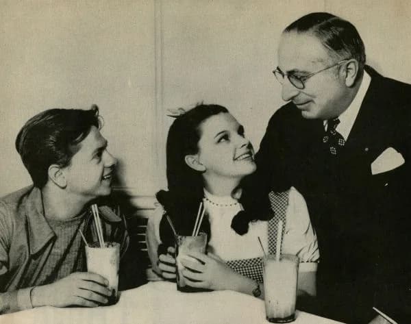 Mickey Rooney - Publicity still released by MGM of Mickey Rooney, Judy Garland, and Louis B. mayer