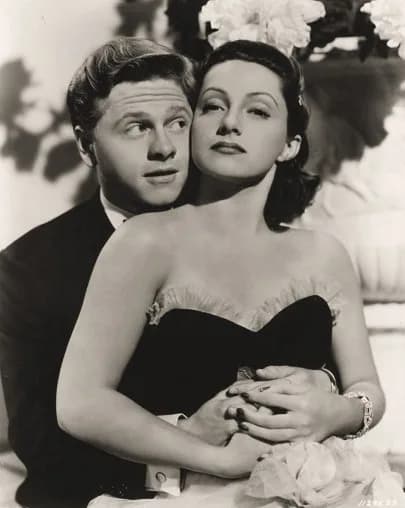 Mickey Rooney - Mickey Rooney and& Diana Lewis in the American comedy film Andy Hardy Meets Debutante (1940) - publicity still (cropped : see source)