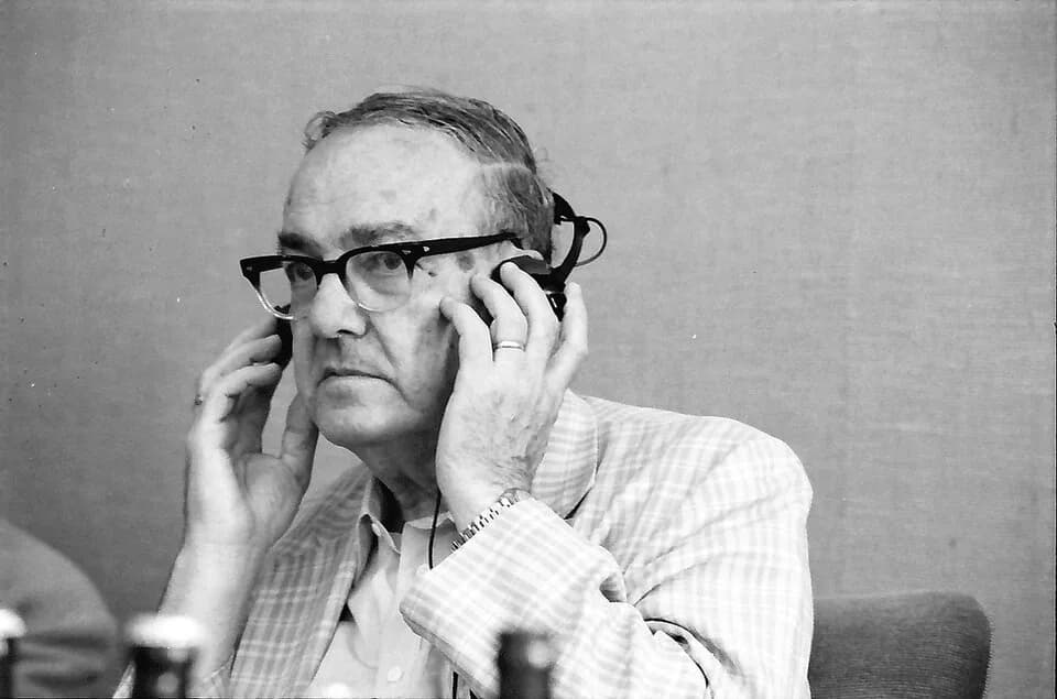 Herbert Simon - 36. Tagung 1986 Chemiker; Pressekonferenz: Herbert A. Simon