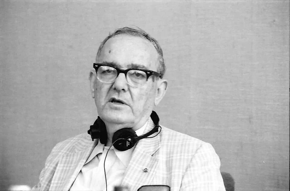Herbert Simon - 36. Tagung 1986 Chemiker; Pressekonferenz: Herbert A. Simon