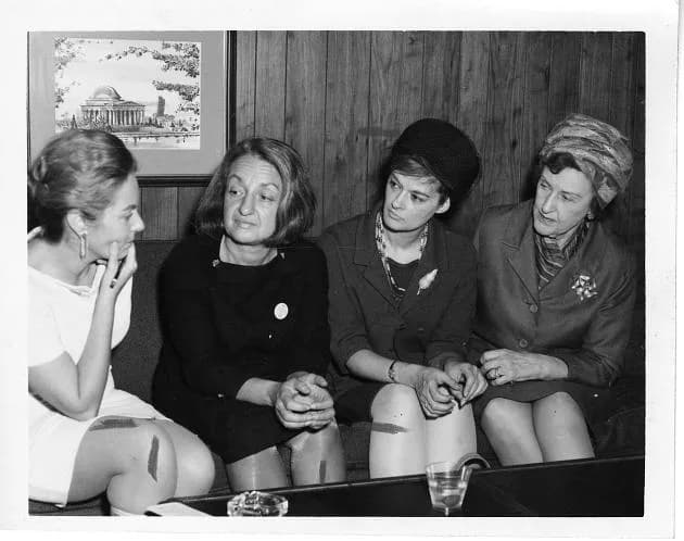 Betty Friedan - Billington; National Organization for Women (NOW) founder and president Betty Naomi Goldstein Friedan (1921-2006); NOW co-chair and Washington, D.C., lobbyist Barbara Ireton (1932-1998